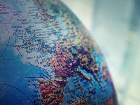 Photographie d'une mappemonde